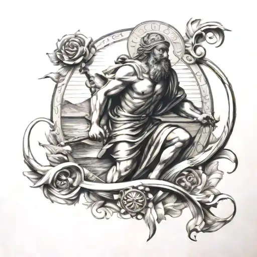 Saint Christopher tattoo design idea