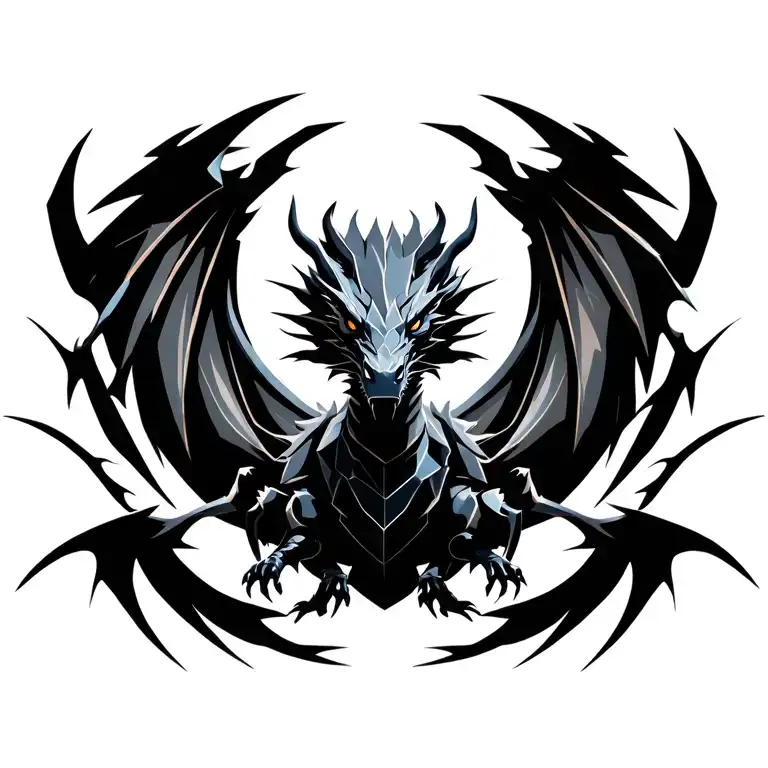 dragon flying tattoo design idea