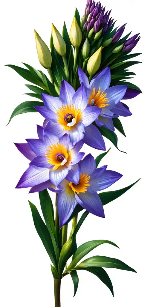 Violet flower narcissus flower gladiolus flower waterlily flower tattoo design idea