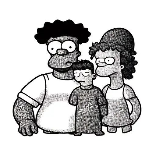 simpsons family guy looking tattoo design idea