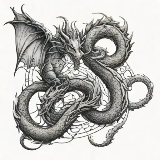 dragons as a gemini sign tattoo tattoo design idea