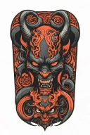 black devil crawling tattoo design idea