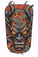 black devil crawling tattoo design idea