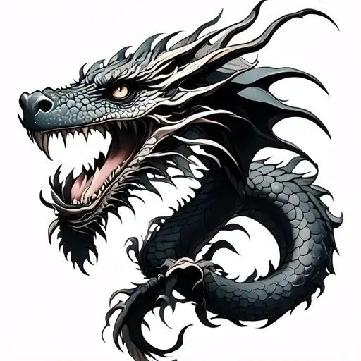 Fine Line Dragon tattoo design idea