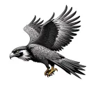 Falcon and a Church incorporated tattoo design idea