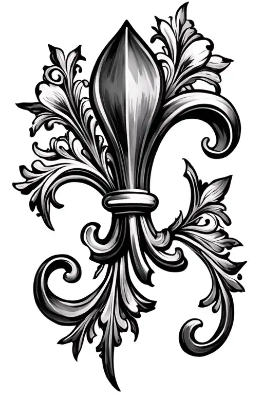 fluer de lis and filigree tattoo design idea