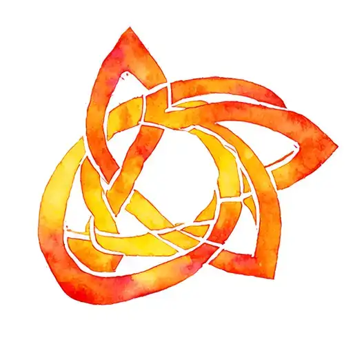 overlapping triangle, Dara and Celtic knot intertwined tattoo design idea