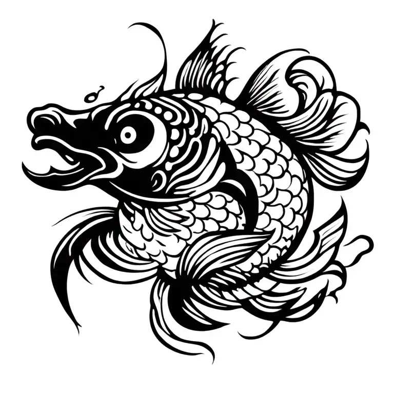pez koi tattoo design idea