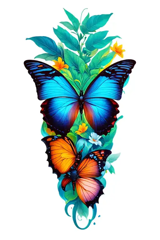 papillon tattoo design idea