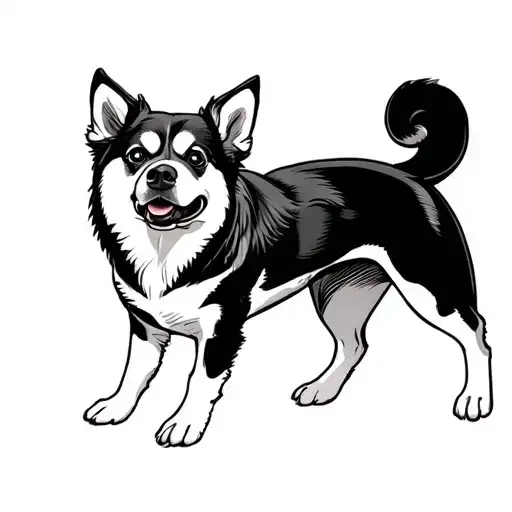 Dog of fuu japanese style design tattoo design idea