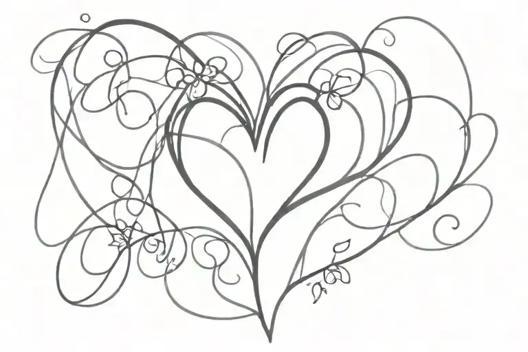 my heart in writing fine line tattoo tattoo design idea