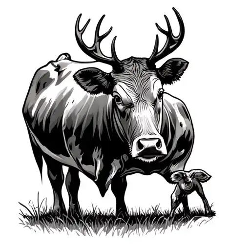 jersey cow , john deer logo,weath tattoo design idea