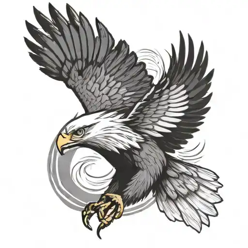 soaring eagle with wings out, "wings like eagles" tattoo design idea