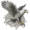 soaring eagle with wings out, "wings like eagles" tattoo design idea