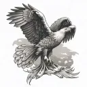 soaring eagle with wings out, "wings like eagles" tattoo design idea