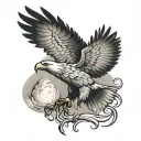 soaring eagle with wings out, "wings like eagles" tattoo design idea