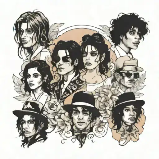 I want a tattoo that incorporating  Matt rife Dua lipa and Michael  Jackson it  can't  be there faces  tattoo design idea