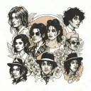 I want a tattoo that incorporating  Matt rife Dua lipa and Michael  Jackson it  can't  be there faces  tattoo design idea