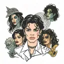 I want a tattoo that incorporating  Matt rife Dua lipa and Michael  Jackson it  can't  be there faces  tattoo design idea