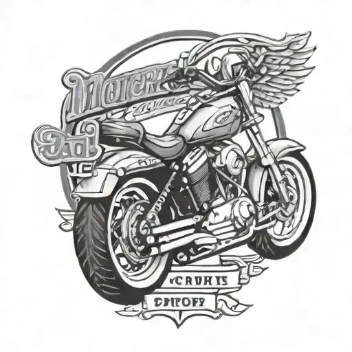 Motorcycle memorial tattoo for dad tattoo design idea