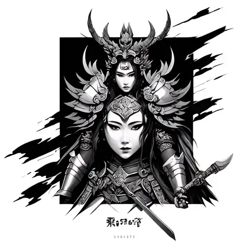 empress wu zitan in battle armor tattoo design idea