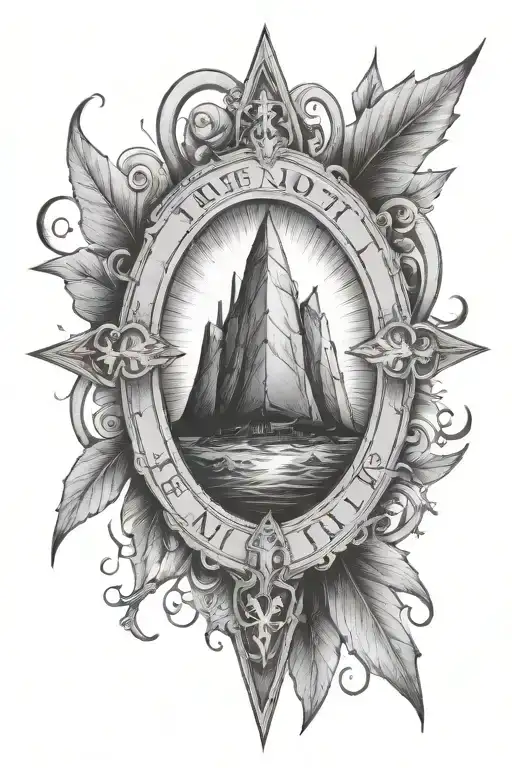 true north tattoo design idea