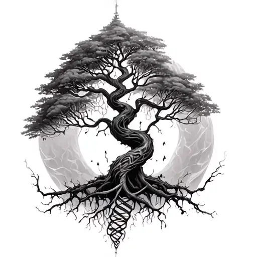 dna tree tattoo design idea