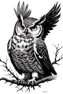Isaiah 6:8 incorporating relevant imagery owl  tattoo design idea