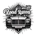 "Road Runna 4 Life" rolls Royce logo tattoo design idea