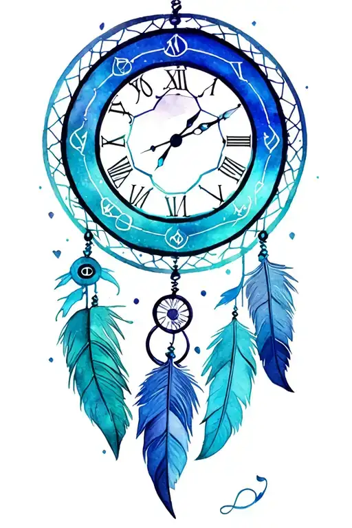 time piece,music,Aries zodiac,Leo zodiac dreamcatcher tattoo design idea