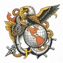 Eagle, Globe, & Anchor US Marines logo tattoo design idea