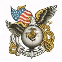 Eagle, Globe, & Anchor US Marines logo tattoo design idea