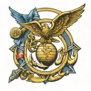 Eagle, Globe, & Anchor US Marines logo tattoo design idea