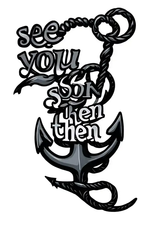 "see you soon then" and add an anchor intertwined and something else Navy related tattoo design idea