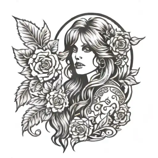 old school gypsy tattoo  stevie nicks tattoo design idea