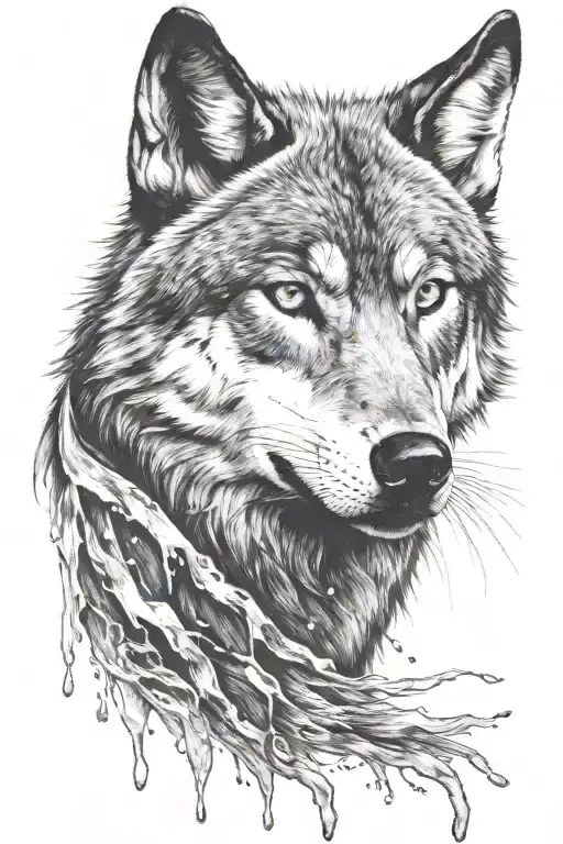 a wolf's head that tears the skin off tattoo design idea