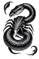 scorpion and snake  tattoo design idea
