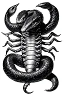 scorpion and snake  tattoo design idea