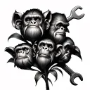 Tulip, 3 wise monkeys and a spanner tattoo design idea