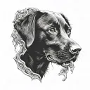 black lab face inside tattoo design idea