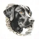 black lab face inside tattoo design idea