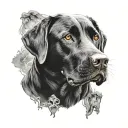 black lab face inside tattoo design idea