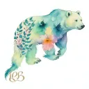 clover, polar bear, snake, crow tattoo design idea