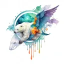 clover, polar bear, snake, crow tattoo design idea