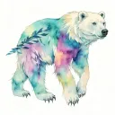 clover, polar bear, snake, crow tattoo design idea