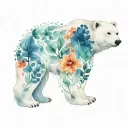 clover, polar bear, snake, crow tattoo design idea