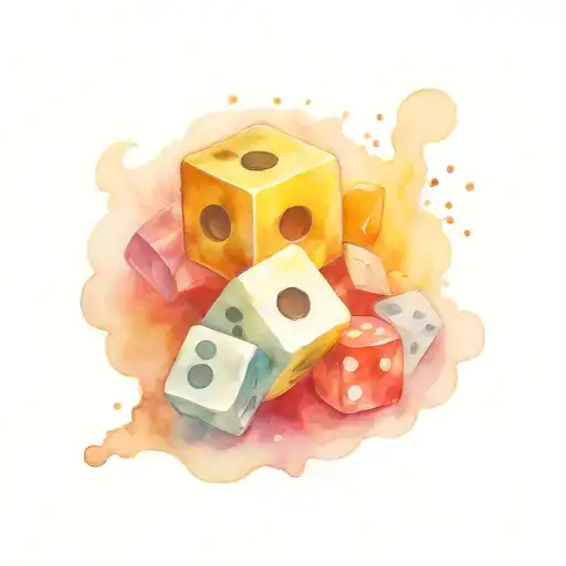 fluer de lies with dice reading 2 and 4  tattoo design idea