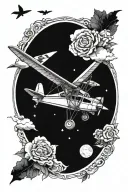 echo flight plane flying tattoo design idea