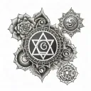 march 7 chakra symbols tattoo design idea