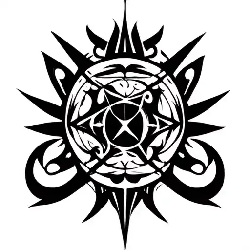 Cruz Gothic Cyber ​​Sigilism tattoo design idea